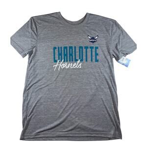 Official NBA Charlotte Hornets Basketball Size Large Grey Tee Shirt
